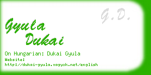 gyula dukai business card